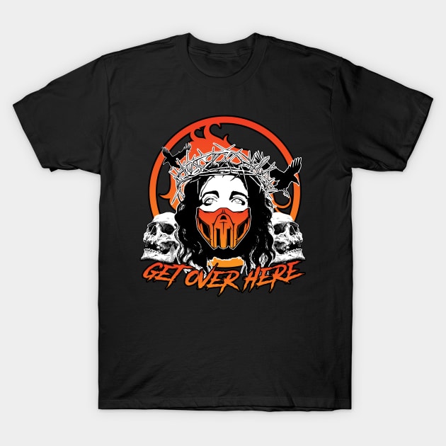 Scorpion Get Over Here T-Shirt by RomaChornei